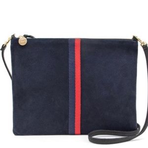NWT Clare V Sac Bretelle Perforated Navy Purse Crossbody Bag $275